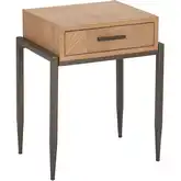Verec Side Table in Natural Wood & Bronze Metal
