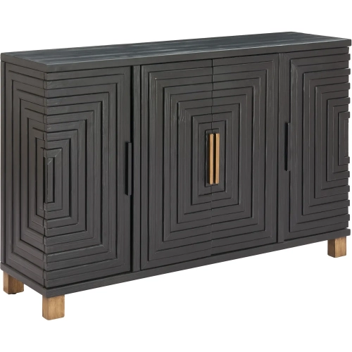 Trazo Cabinet in Black & Brown Finish Wood