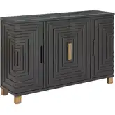 Trazo Cabinet in Black & Brown Finish Wood