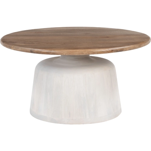 Goblet Coffee Table in Brown & White Mango Wood