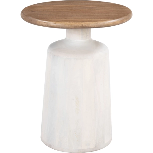 Goblet Side Table in Brown & White Mango Wood