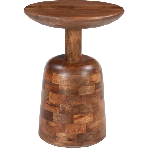 Kelk Side Table in Walnut Finish Mango Wood