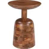 Kelk Side Table in Walnut Finish Mango Wood