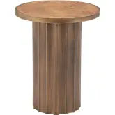 Afinato Side Table in Burl Veneer & Brown Steel