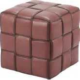 Zare Ottoman in Brown Leatherette
