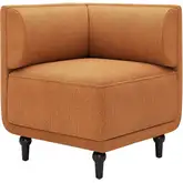 Malben Sectional Sofa Unit Corner Chair in Brown Poly Linen Fabric