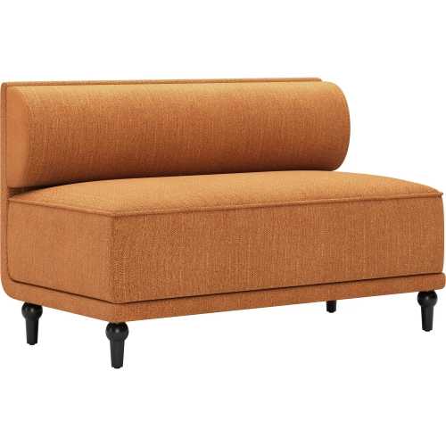 Malben Loveseat in Brown Poly Linen Fabric