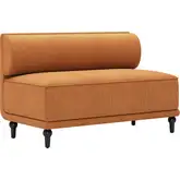 Malben Loveseat in Brown Poly Linen Fabric