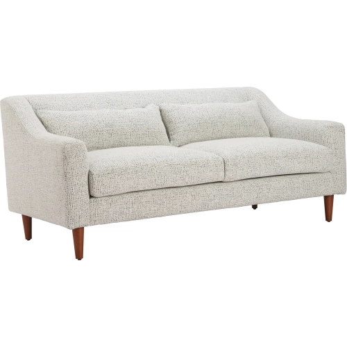 Koseli Loveseat in Pewter Gray Textured Fabric & Walnut