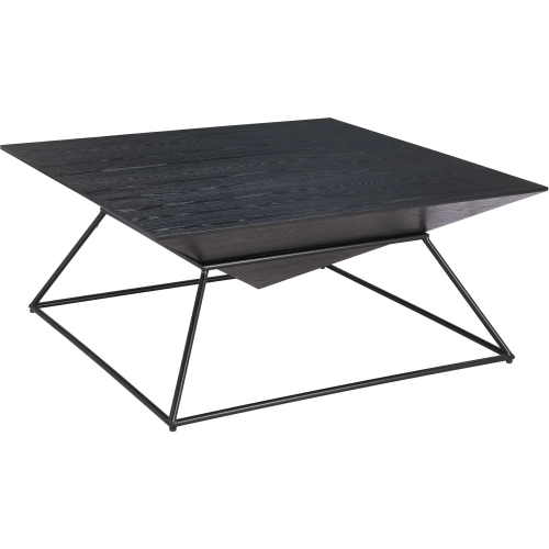 Pira Coffee Table in Black MDF & Steel