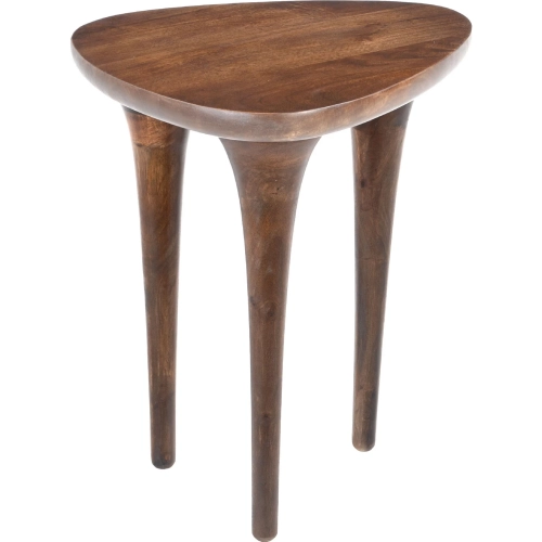 Spiker Side Table in Walnut Finish Mango Wood