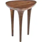 Spiker Side Table in Walnut Finish Mango Wood