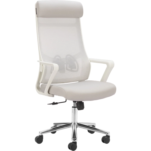 Jett High Back Office Chair in Light Gray Mesh Fabric & Chrome