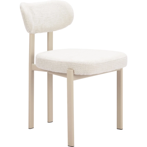 Aurea Dining Chair in Light Gray Textured Fabric & Taupe Wood (Set of 4)