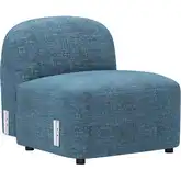 Cleo Modular Sectional Sofa Unit Armless Chair in Blue Textured Fabric