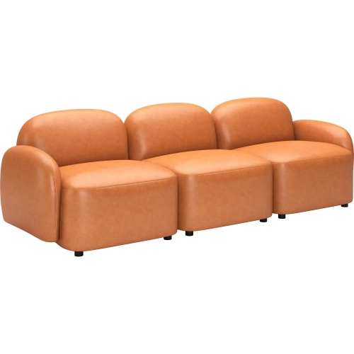 Cleo Modular Sofa in Brown Vegan Leather