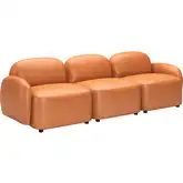Cleo Modular Sofa in Brown Vegan Leather