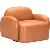 Cleo Swivel Accent Chair in Brown Vegan Leather