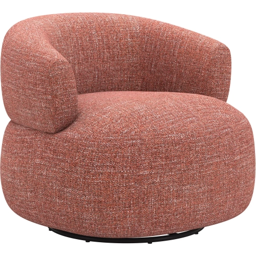 Venezia Swivel Chair in Brown Textured Fabric