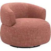 Venezia Swivel Chair in Brown Textured Fabric