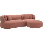 Venezia Sectional Sofa With Right Facing Chaise Brown Textured Fabric