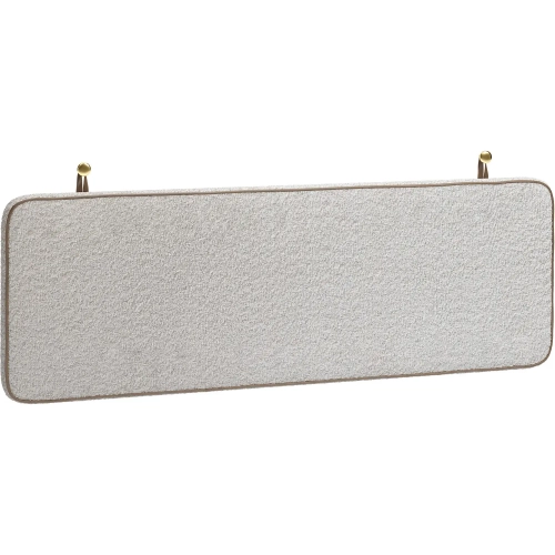 Bela Floating Queen Headboard in Ivory Shearling Style Fabric