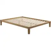 Luum Queen Platform Bed Frame in Natural Finish Rubberwood