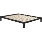 Luum Queen Platform Bed Frame in Black Finish Rubberwood