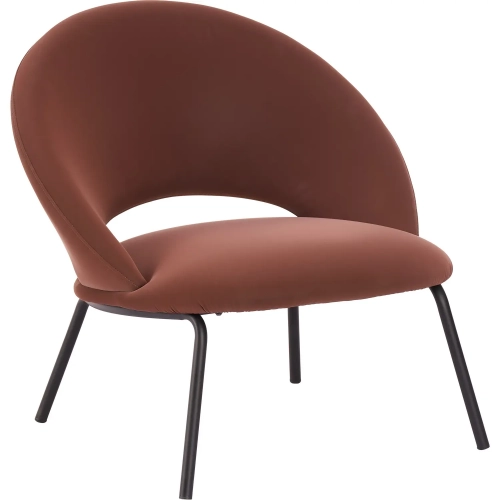 Zurich Accent Chair in Brown Vegan Leather & Black Metal
