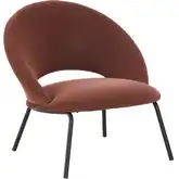 Zurich Accent Chair in Brown Vegan Leather & Black Metal