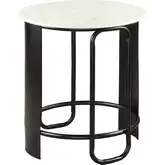 Obel Side Table White Marble & Black Steel