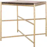 Kove Side Table in Recycled Sand Cast Glass & Gold Electroplated Iron