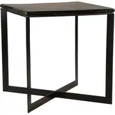Mysa Side Table in Black Cast Glass & Aluminum