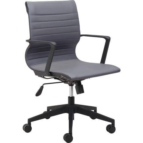 Stacy Office Chair in Dark Gray Leatherette