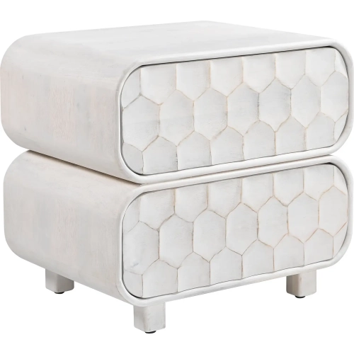 Miro Nightstand in White Washed Mango Wood