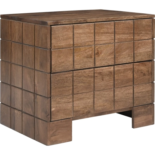 Modo Nightstand in Walnut Finish Mango Wood