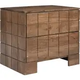 Modo Nightstand in Walnut Finish Mango Wood