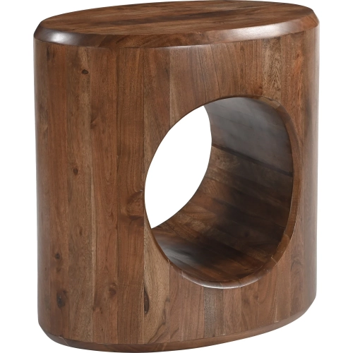 Cavo Side Table in Walnut Brown Finish Acacia Wood