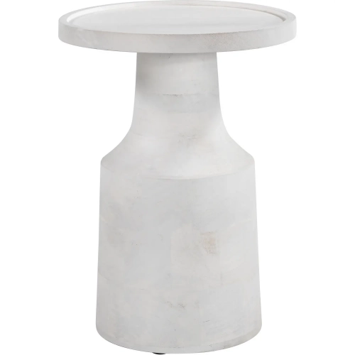 Cala Side Table in White Finish Mango Wood