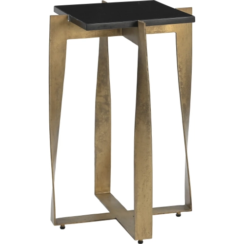 Noara Side Table in Black Marble & Brass