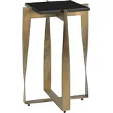 Noara Side Table in Black Marble & Brass