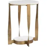 Orion Side Table in White Marble & Brass