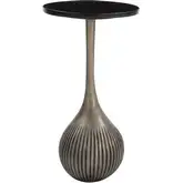 Ionis Side Table in Black Marble & Antique Silver