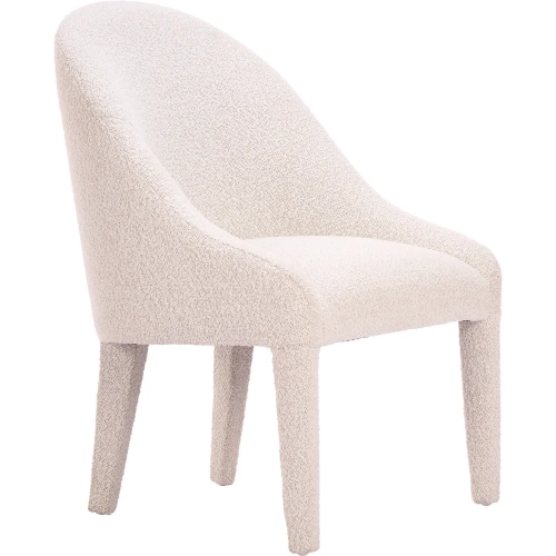 Domo Dining Chair in Ivory Shearling Style Fabric