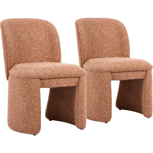 Citrine Dining Chair in Biscuit Brown Shearling Style Fabric (Set of 2)