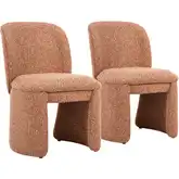 Citrine Dining Chair in Biscuit Brown Shearling Style Fabric (Set of 2)