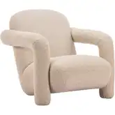 Selenya Accent Chair in Beige Shearling Style Fabric