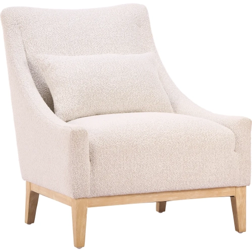 Velun Accent Chair in Ivory Shearling Style Fabric & Wood