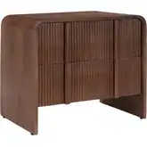 Calipso Nightstand in Walnut Finish Mango Wood