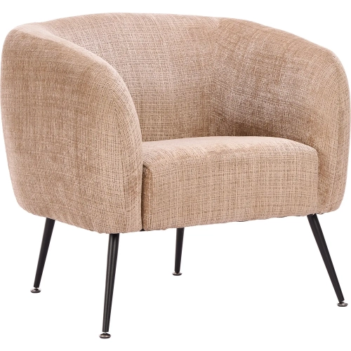 Racine Accent Chair in Linen Beige Chenille Fabric